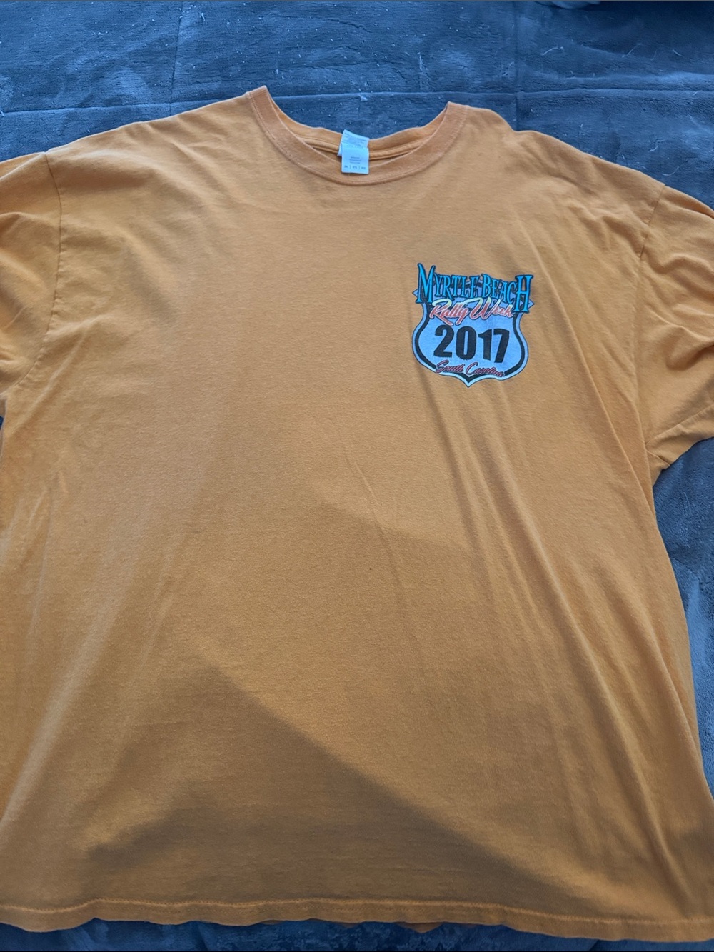 Gildan Orange Short-Sleeve Myrtle Beach 2017 Graphic Tee